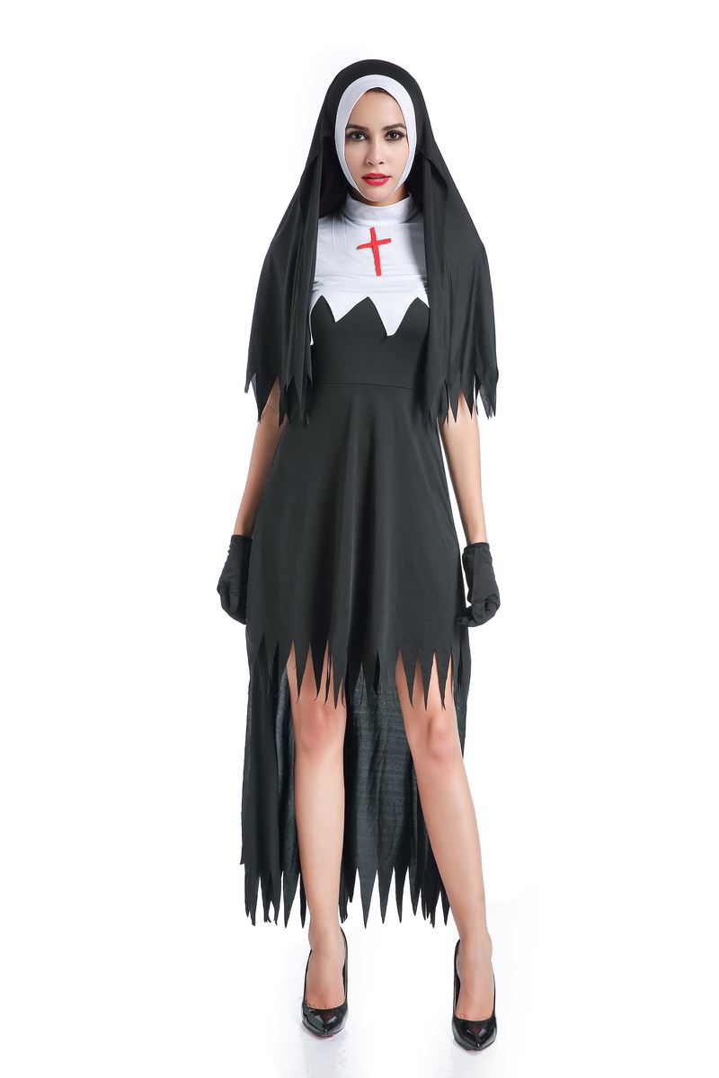 F1783 Womens Dreadful Nun Plus Size Costume